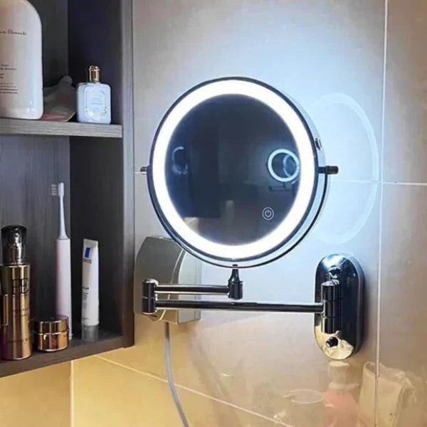 LED-Vergrößerungsspiegel, 8-Inch — Wandmontage, Touch-Steuerung, per USB wiederaufladbar