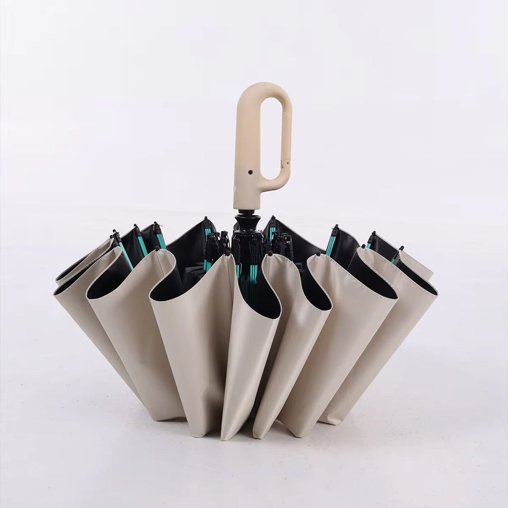 Robuuste, windbestendige paraplu met automatische opening en een doek van 47 inch – versterkte bescherming tegen storm, met één druk op de knop te openen, compact op te vouwen tot 15 inch voor