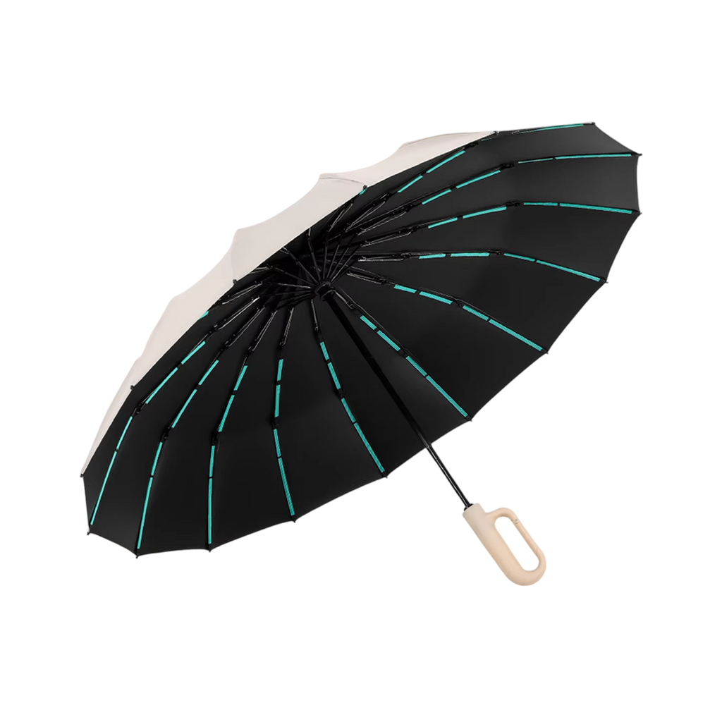 Robuuste, windbestendige paraplu met automatische opening en een doek van 47 inch – versterkte bescherming tegen storm, met één druk op de knop te openen, compact op te vouwen tot 15 inch voor