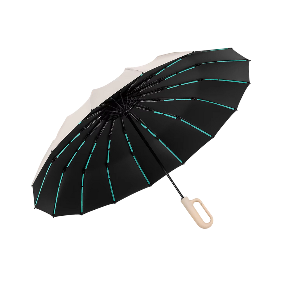 Robuuste, windbestendige paraplu met automatische opening en een doek van 47 inch – versterkte bescherming tegen storm, met één druk op de knop te openen, compact op te vouwen tot 15 inch voor