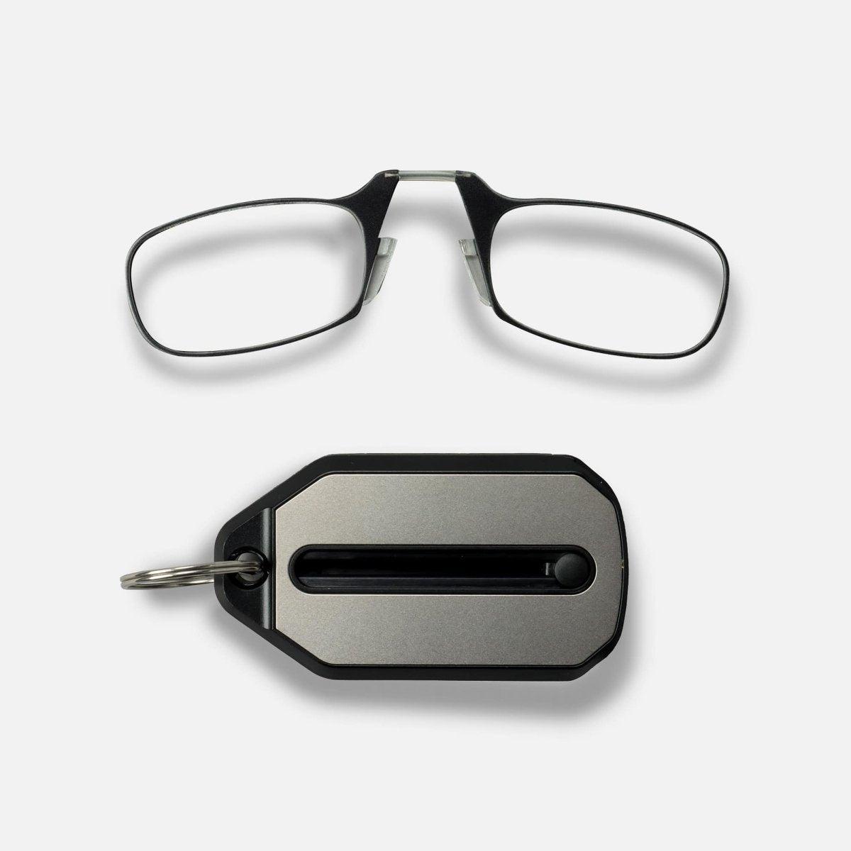 Faltbare Schlüsselanhänger-Lesebrille — kompakte Aufstecklesebrille