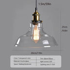 Retro Industrial Glass Pendant Light For Home And Bar