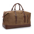 Canvas & Leather Weekender Duffel Bag — Padded Straps