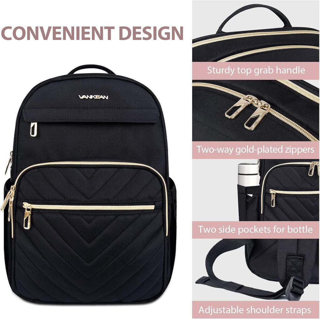 Rucsac căptușit pentru laptop de 15.6 inch, pentru femei — rezistent la apă, cu port USB