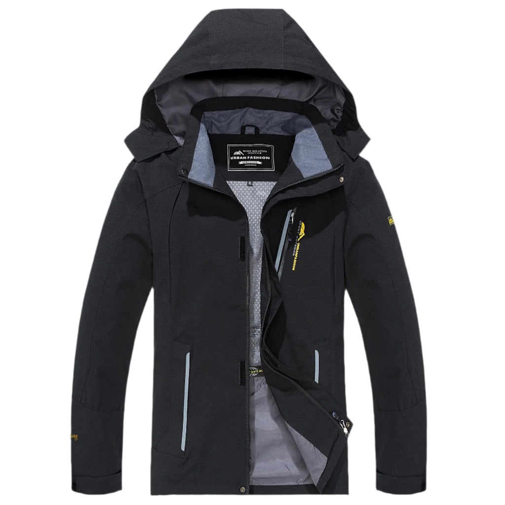 Men's Waterproof Windproof Hiking Jacket — Breathable Hooded Shell