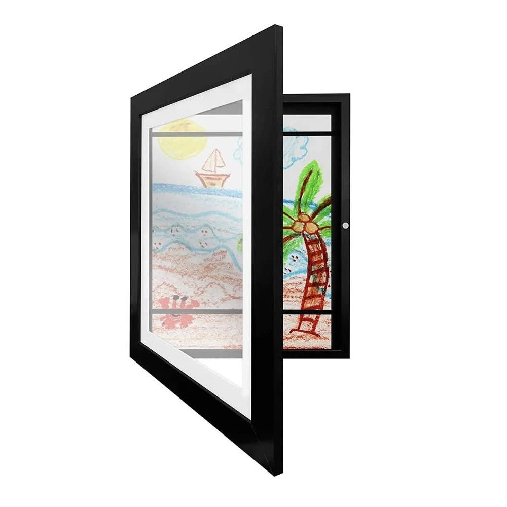 KeepsakeFrame för förvaring av barnteckningar – rymmer 150 alster, snabbväxlande galleridesign