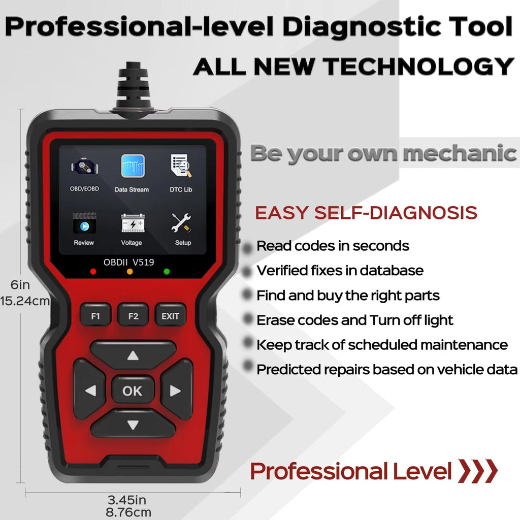 OBD2-diagnosescanner — kleurendisplay van 2.8 inch, meer dan 35,000 codes