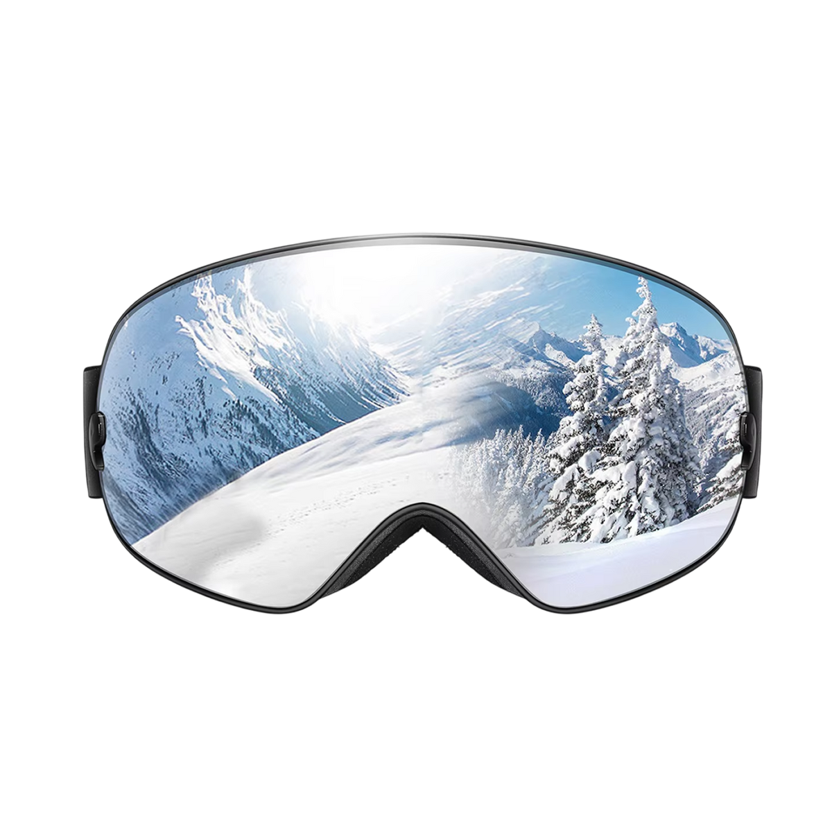 Maschera da sci e snowboard antiappannamento — UV400, OTG, leggera, 4 oz