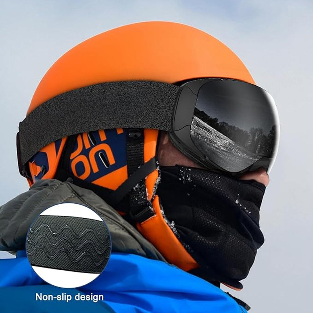 Maschera da sci e snowboard antiappannamento — UV400, OTG, leggera, 4 oz
