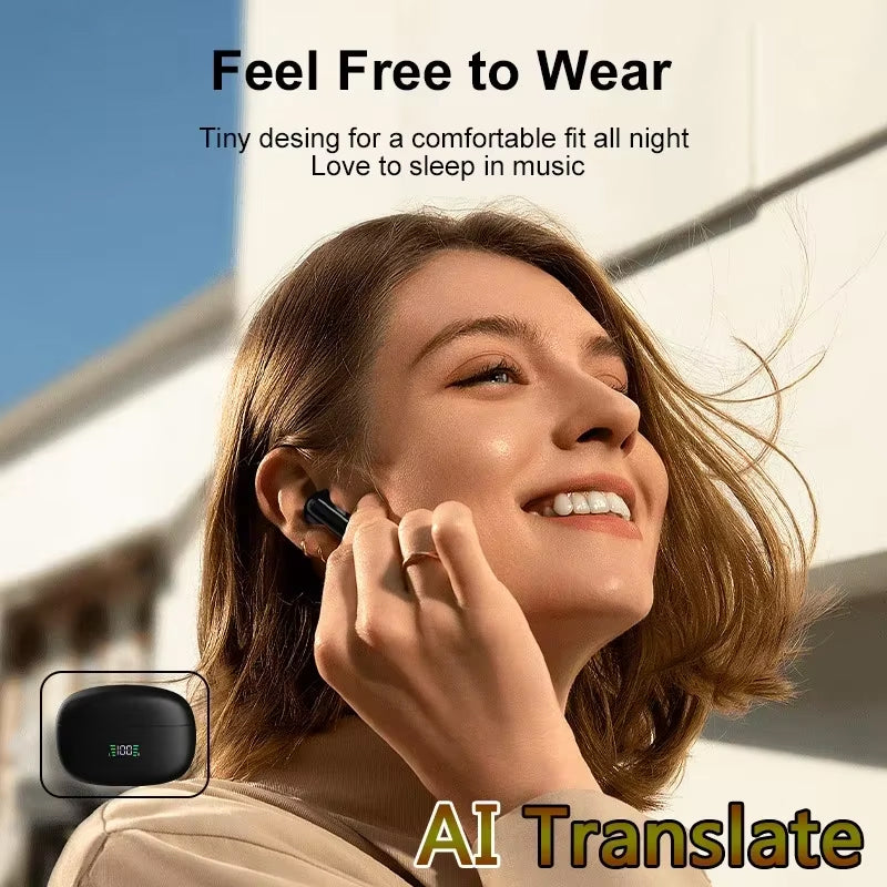 Realtime vertalende oordopjes — 144 talen, Bluetooth 5.3
