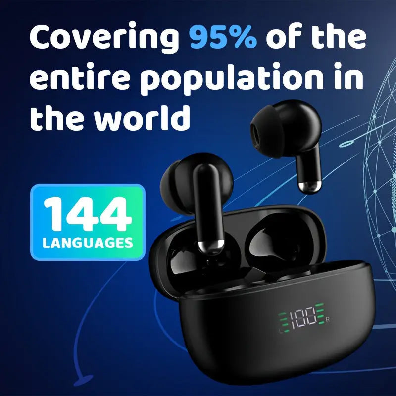 Realtime vertalende oordopjes — 144 talen, Bluetooth 5.3
