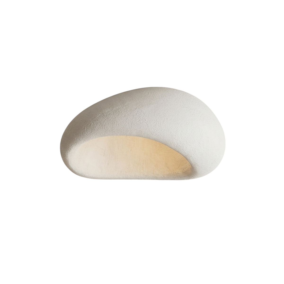 Wabi Sabi LED Ceiling Light — Sculpted Pebble Shape, Flush Mount Design