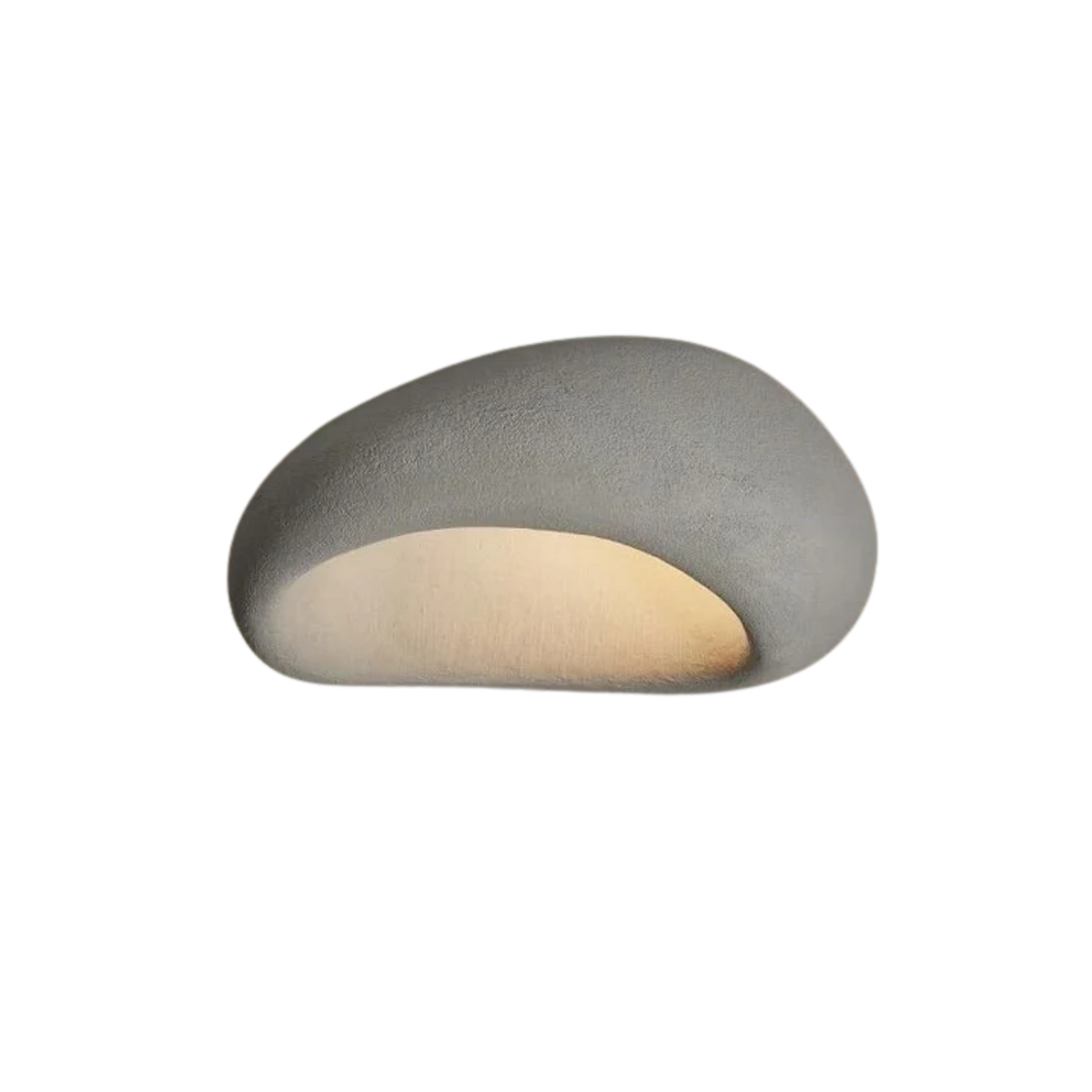 Wabi Sabi LED Ceiling Light — Sculpted Pebble Shape, Flush Mount Design