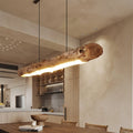NaturaLume Rustic Minimalist Wooden LED Chandelier Pendant — Organic Silhouette, 3000K Warm Light