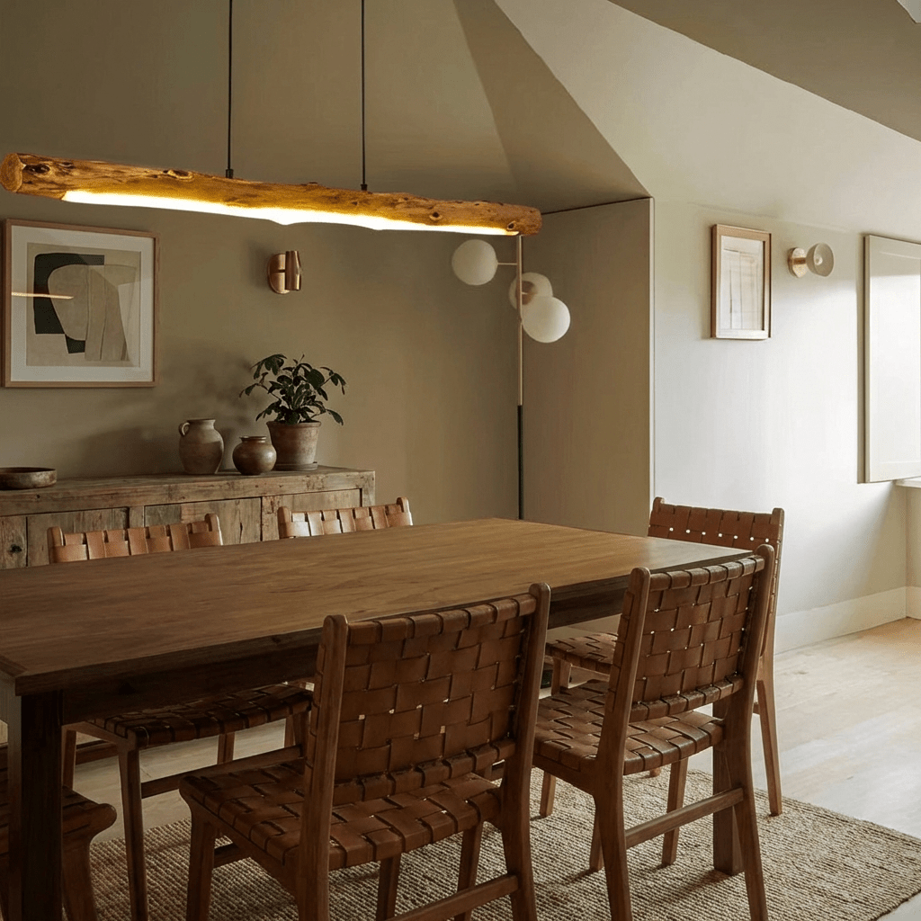 NaturaLume Rustic Minimalist Wooden LED Chandelier Pendant — Organic Silhouette, 3000K Warm Light