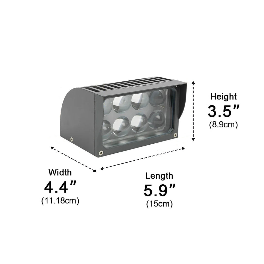 Šedý nastavitelný voděodolný LED reflektor, tlakově litý hliník, 20W-80W