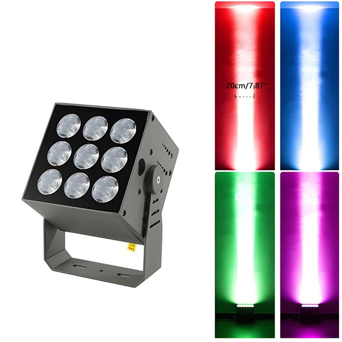 Šedý nastavitelný voděodolný LED reflektor, tlakově litý hliník, 20W-80W