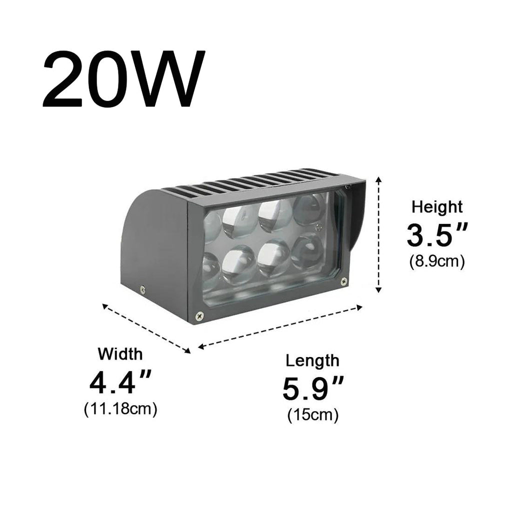 Šedý nastavitelný voděodolný LED reflektor, tlakově litý hliník, 20W-80W