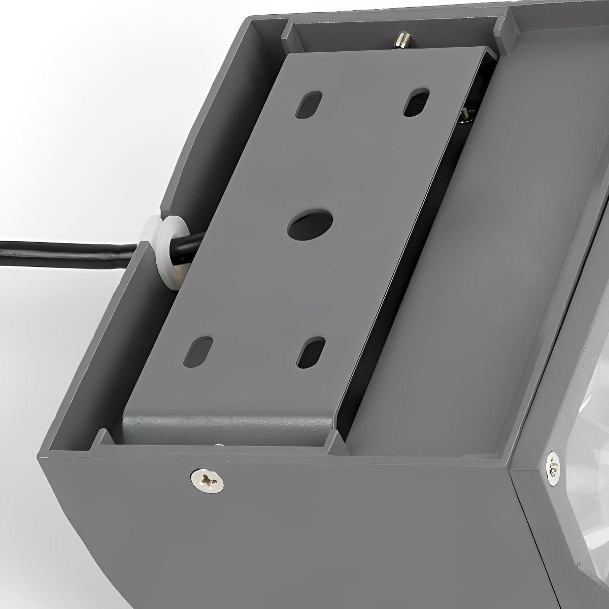 Šedý nastavitelný voděodolný LED reflektor, tlakově litý hliník, 20W-80W