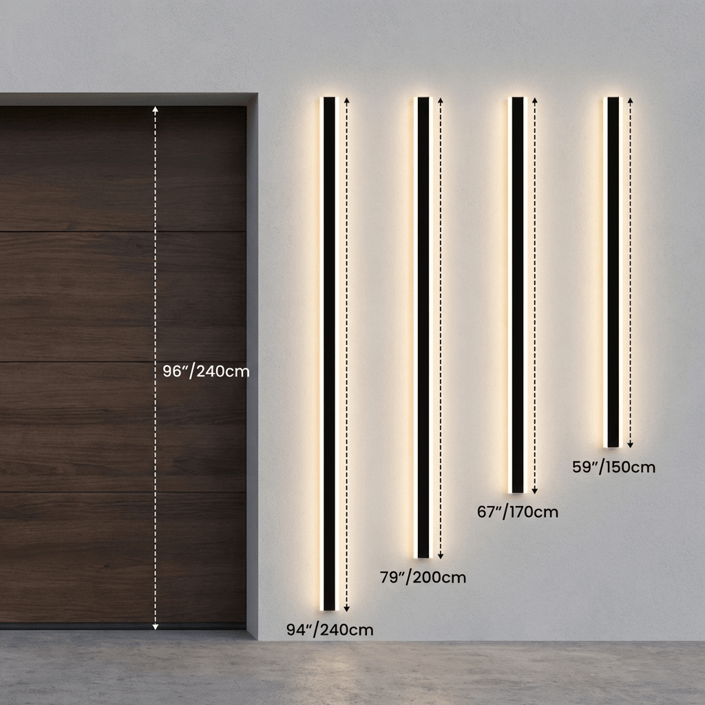 Svart LED-vägglampa i aluminium — vattentät, slimmad arkitektonisk design