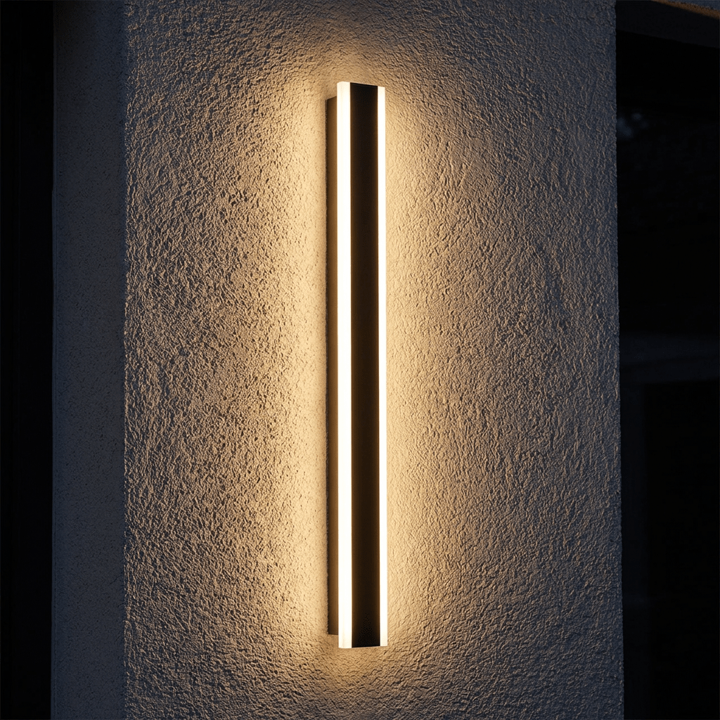 Svart LED-vägglampa i aluminium — vattentät, slimmad arkitektonisk design