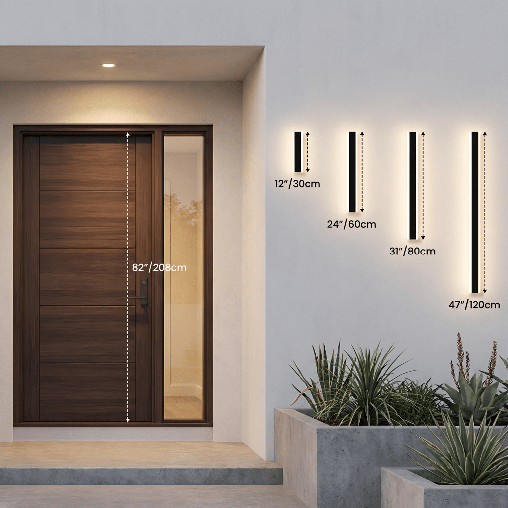 Svart LED-vägglampa i aluminium — vattentät, slimmad arkitektonisk design