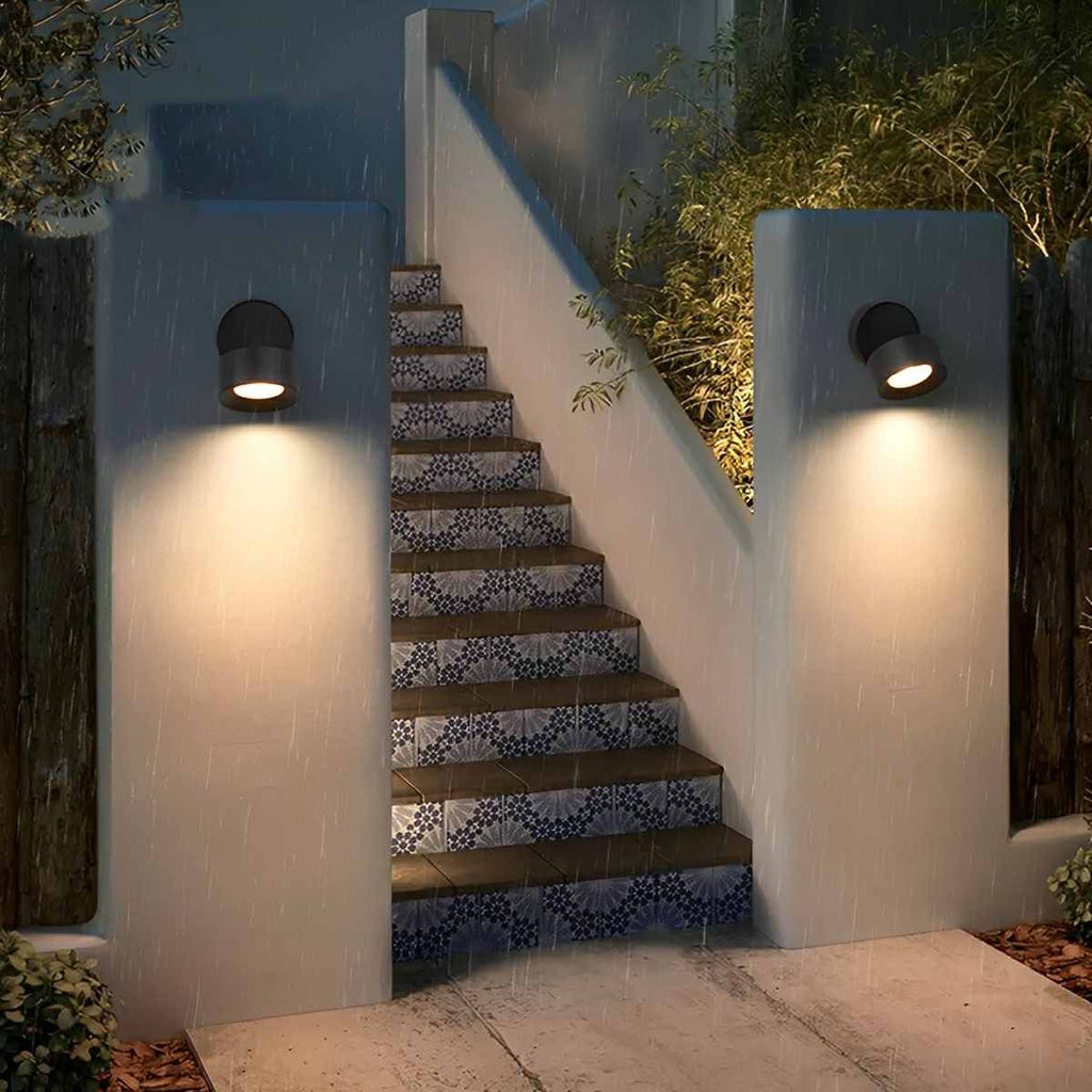 Outdoor LED Spotlight with Adjustable Head 12W Aluminum Wall-Mount Light for Garden Patio Entryway Landscape
