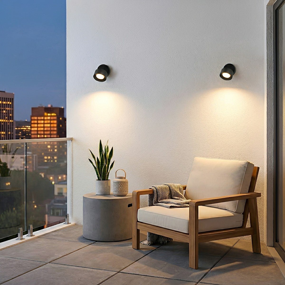 Outdoor LED Spotlight with Adjustable Head 12W Aluminum Wall-Mount Light for Garden Patio Entryway Landscape