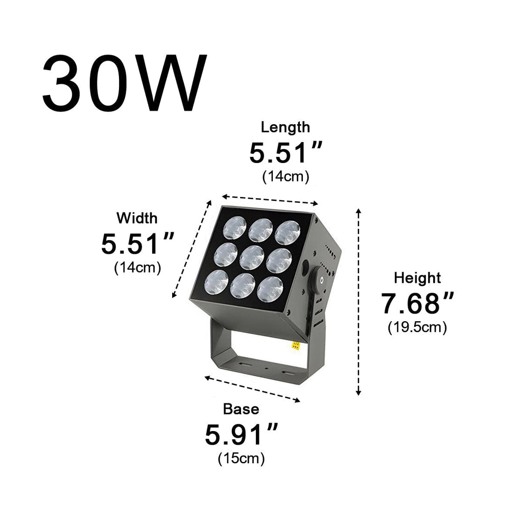 Šedý nastavitelný voděodolný LED reflektor, tlakově litý hliník, 20W-80W