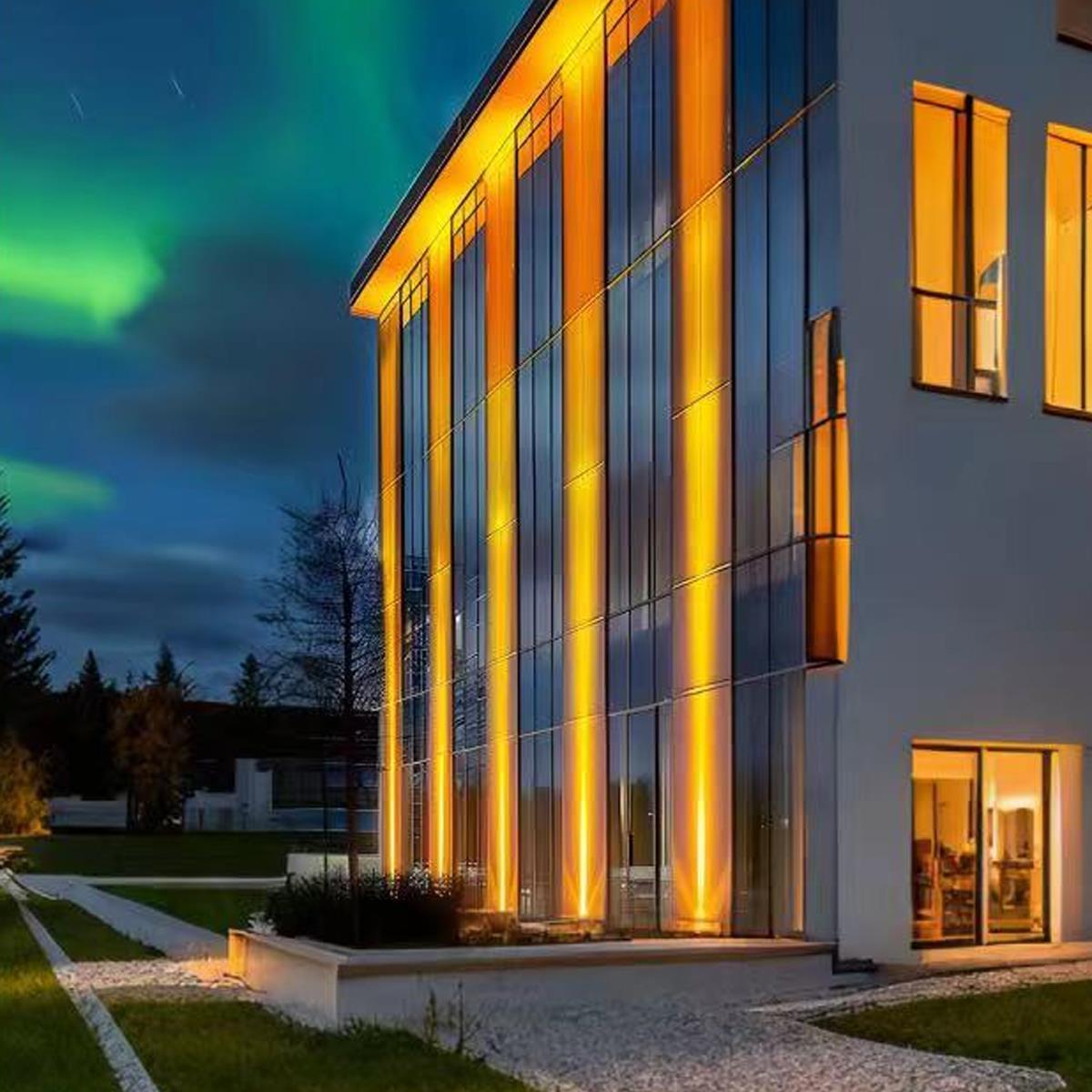 Šedý nastavitelný voděodolný LED reflektor, tlakově litý hliník, 20W-80W