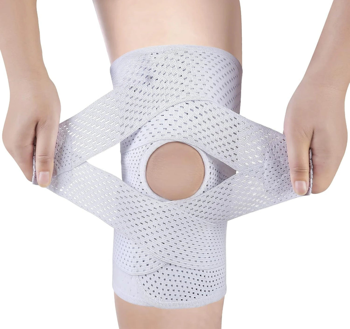 Verstellbare Knie-Kompressionsbandage — Stützsystem mit Klettverschluss