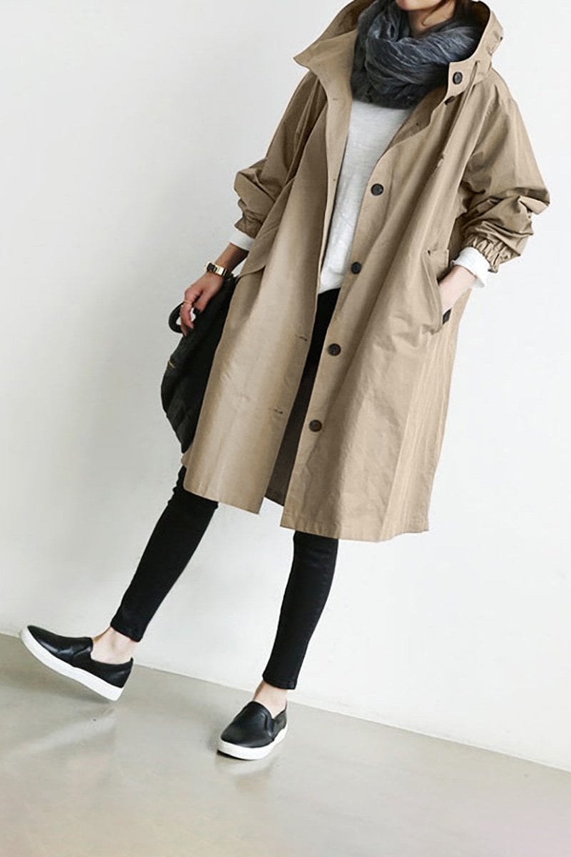 Veste trench à capuche Euroselle Everyday pour un style décontracté