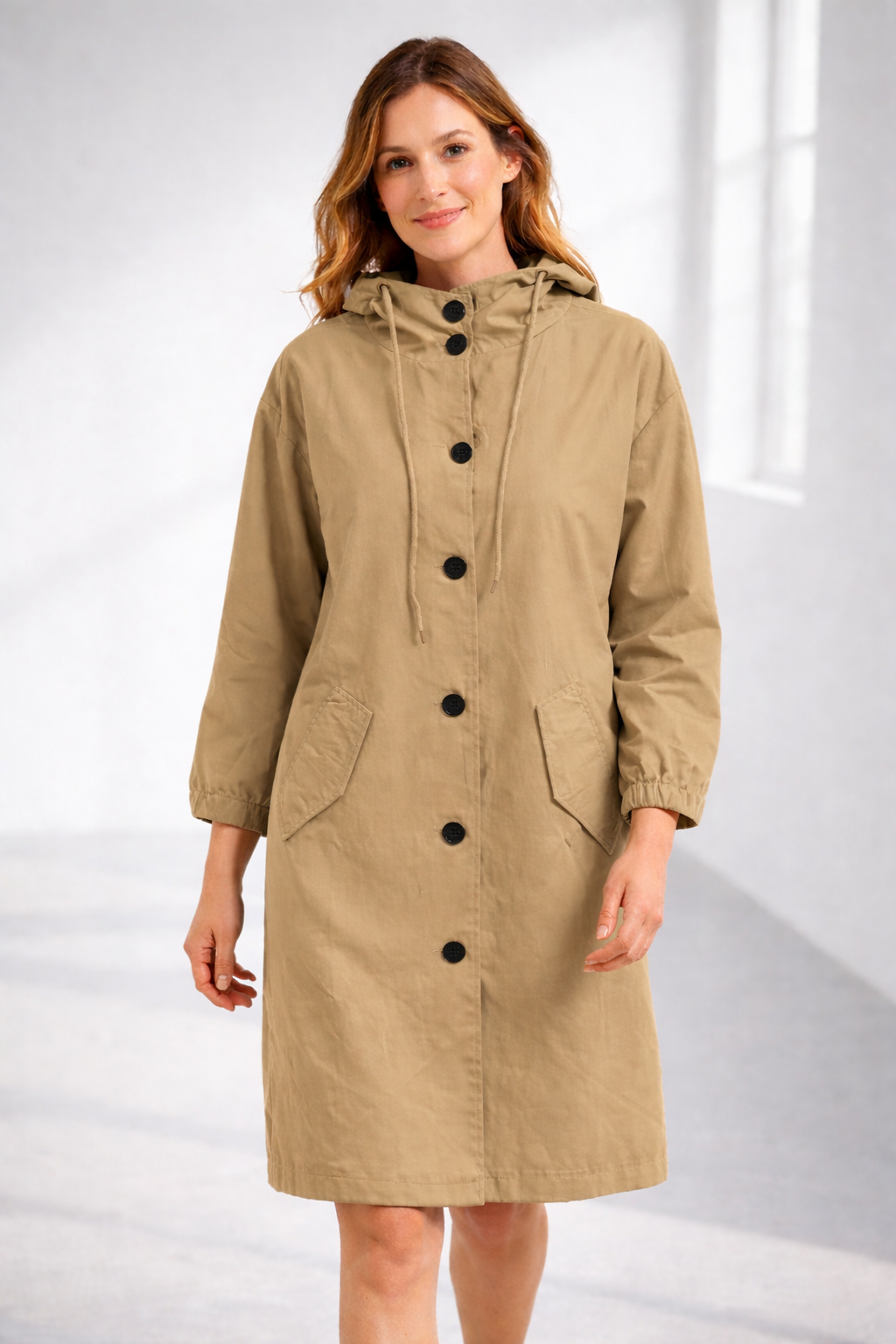 Veste trench à capuche Euroselle Everyday pour un style décontracté