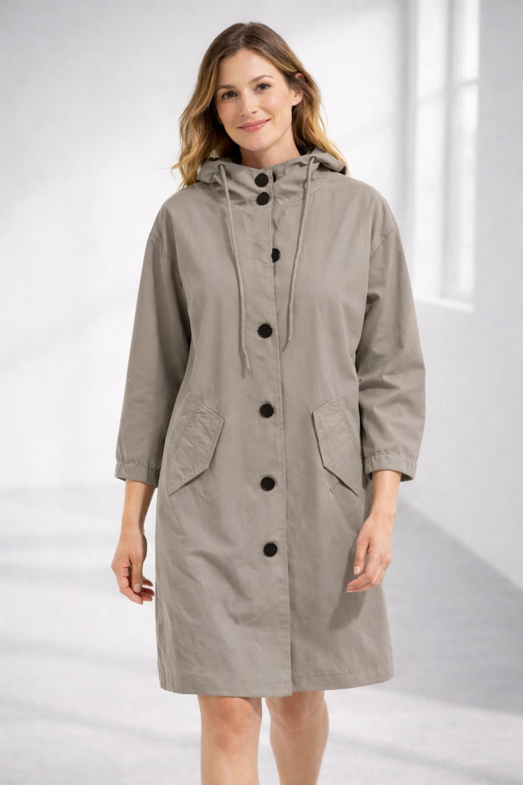 Veste trench à capuche Euroselle Everyday pour un style décontracté