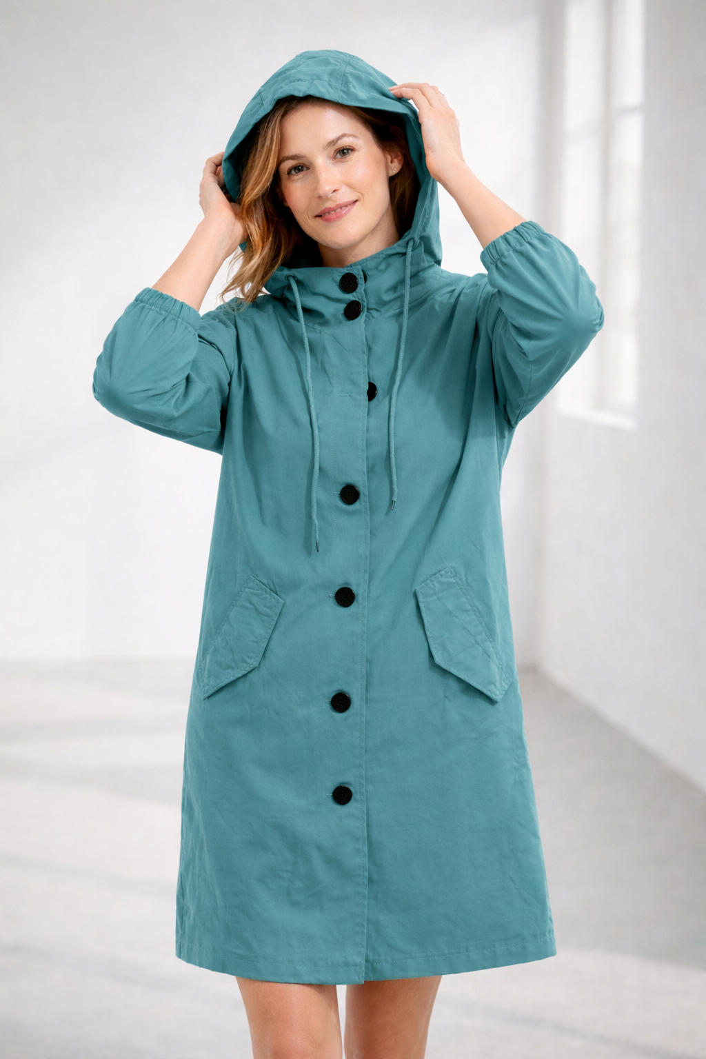 Veste trench à capuche Euroselle Everyday pour un style décontracté