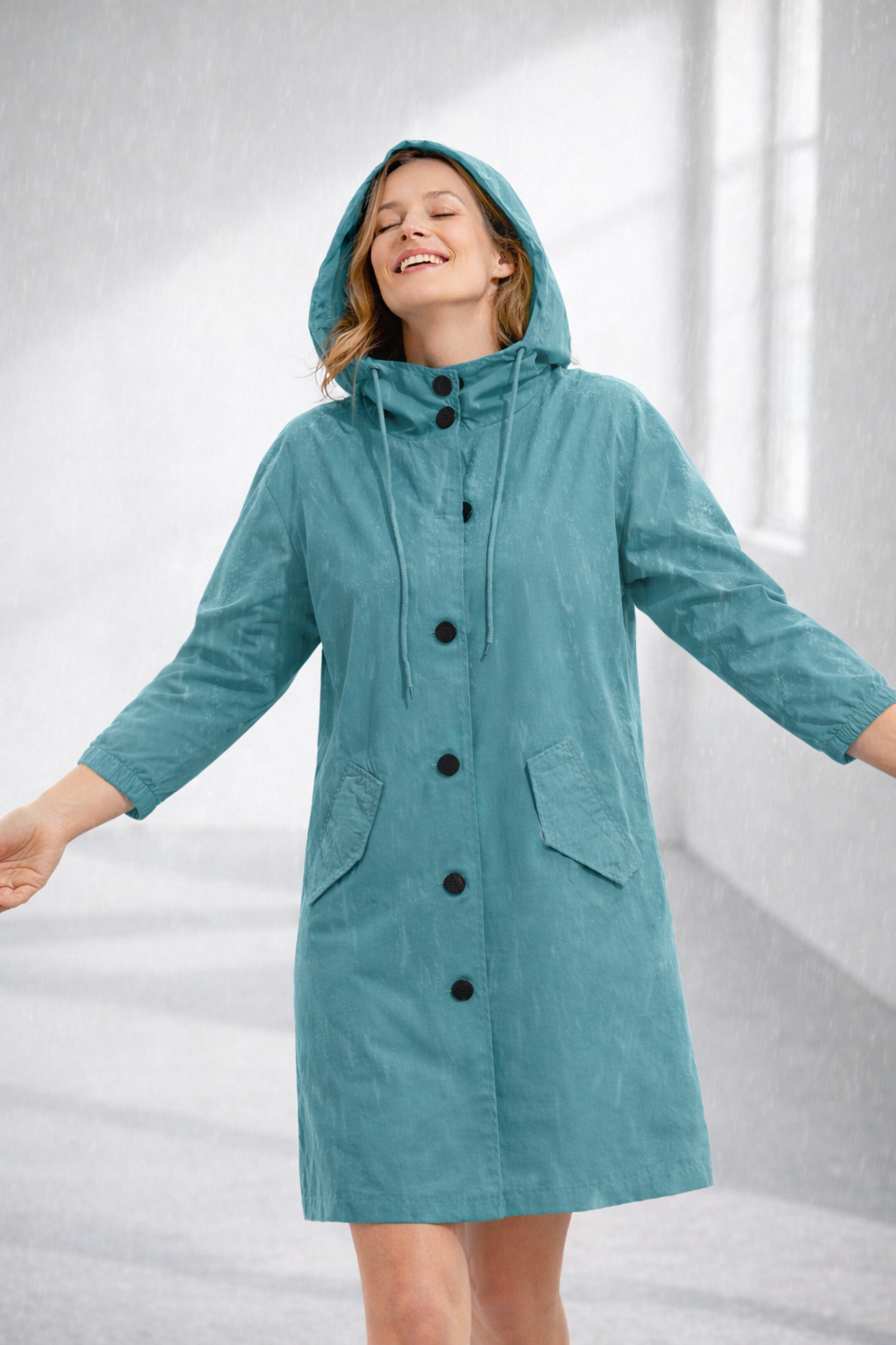 Veste trench à capuche Euroselle Everyday pour un style décontracté