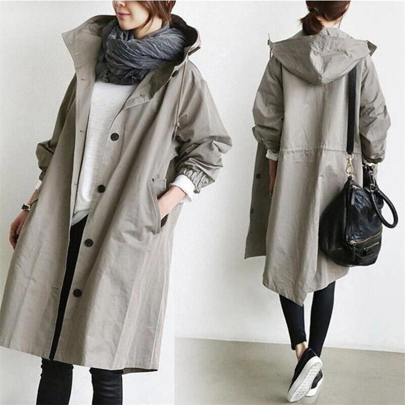 Veste trench à capuche Euroselle Everyday pour un style décontracté