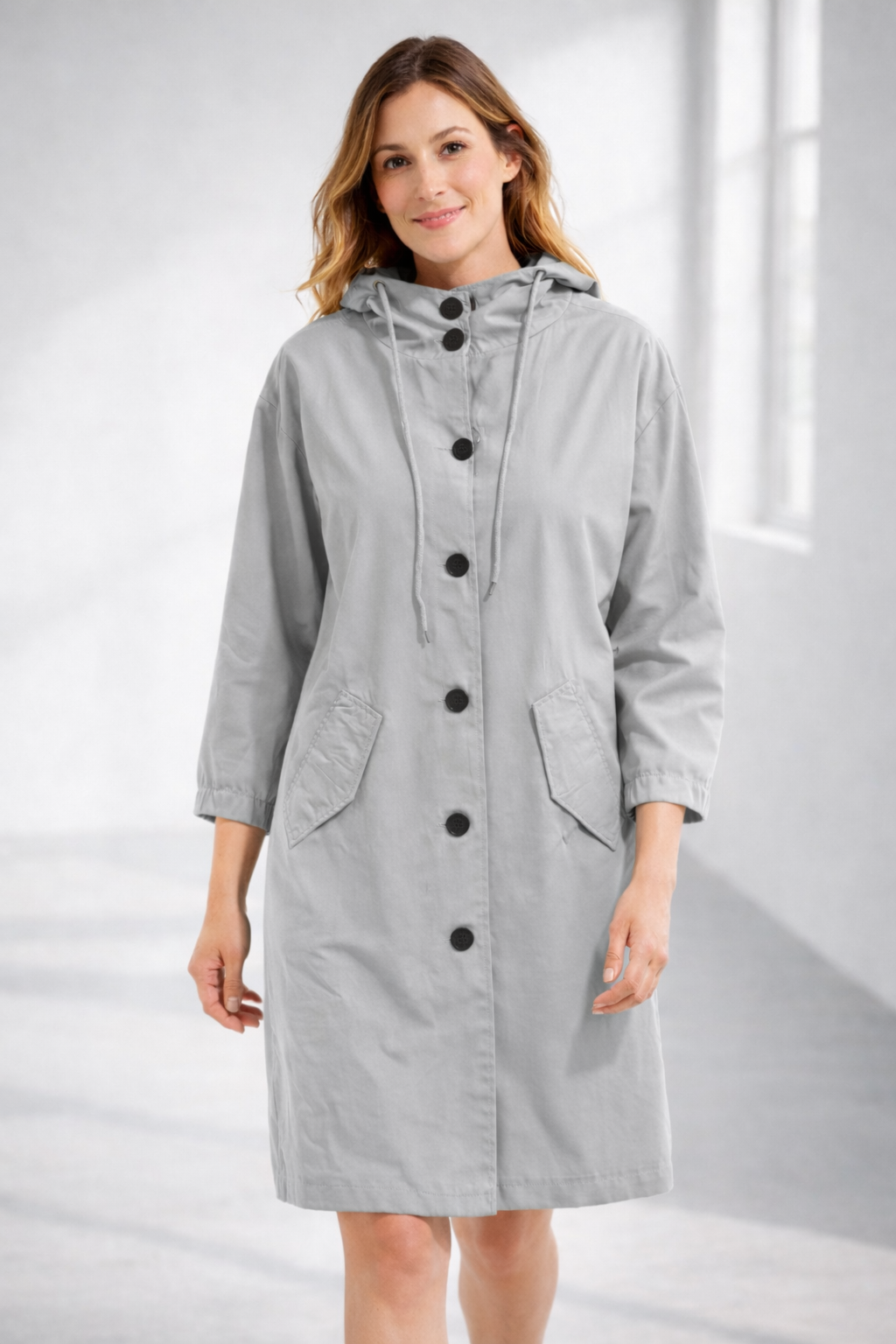 Veste trench à capuche Euroselle Everyday pour un style décontracté