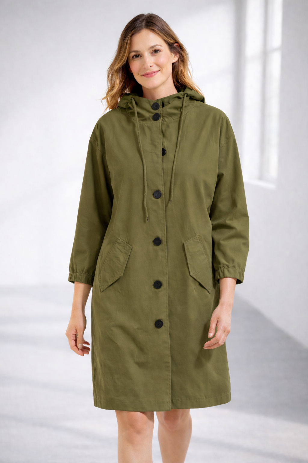 Veste trench à capuche Euroselle Everyday pour un style décontracté